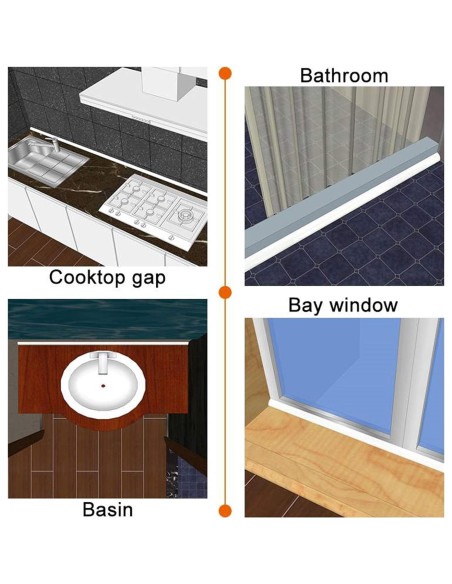 Tira de sellado de agua Qtach 99 cm para baño y cocina