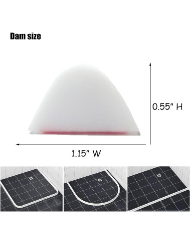 Barrera de agua para ducha Ynotus 59" (149,86 cm) blanca