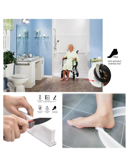 Barrera de agua para ducha Ynotus 59" (149,86 cm) blanca