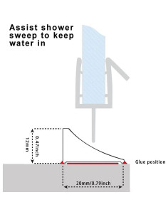 Umbral de Ducha Silicona Cuysfead 198 cm Transparente 2