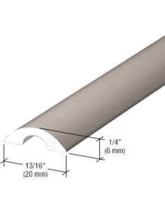 Umbral de Ducha Sin Marco CRL Níquel Cepillado 2.41 m 2
