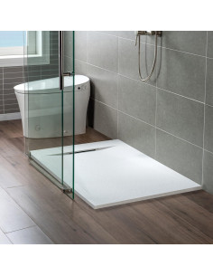 Base de Ducha Woodbridge 152,4 x 80,01 cm Sin Umbral Blanco 2