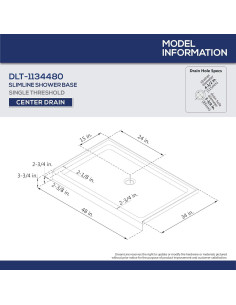 Base de Ducha DreamLine SlimLine 121,9x86,4cm Negra 2