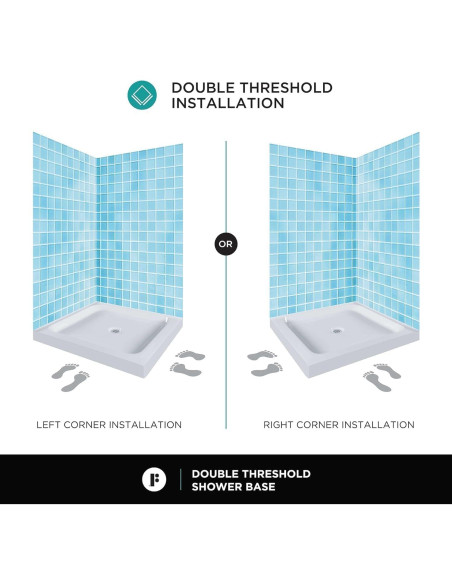 Base de Ducha Acrílica Doble Umbral 106x76 cm Antideslizante