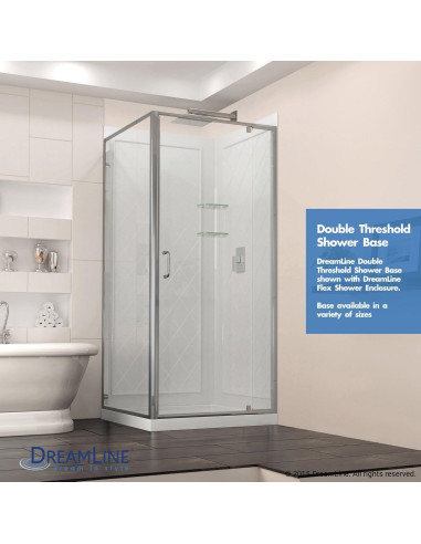 Base de Ducha DreamLine SlimLine 121,9x86,4cm Negro Drenaje Derecho