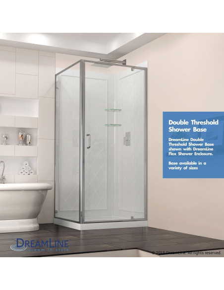 Base de Ducha DreamLine SlimLine 121,9x86,4cm Negro Drenaje Derecho