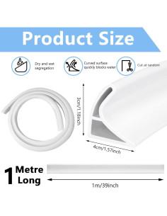 Umbral de Ducha Yitexin 100x4x3 cm Silicona Blanca 2
