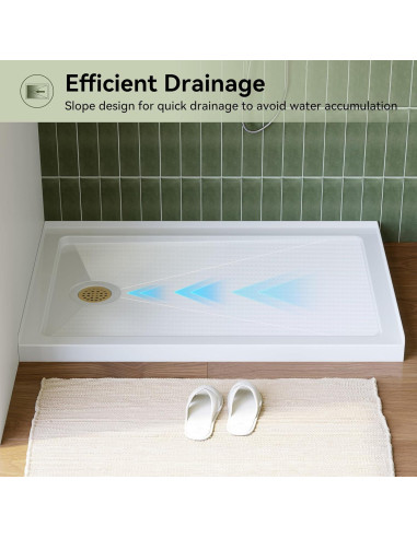 Base de Ducha Rectangular HOROW 121,9x81,3 cm Antideslizante