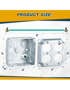 Kit de Cajas Eléctricas Metálicas Copkim 4x4" 8 Piezas 2