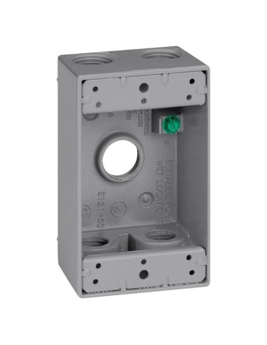 Caja 1-Gang 5 Agujeros Sigma Electric 14.5 cm Gris