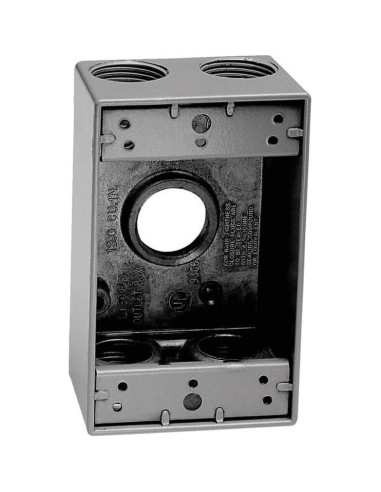 Caja 1-Gang 5 Agujeros Sigma Electric 14.5 cm Gris