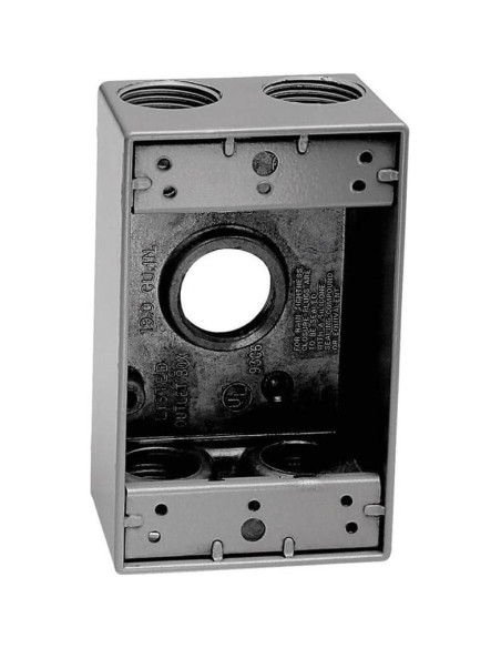 Caja 1-Gang 5 Agujeros Sigma Electric 14.5 cm Gris