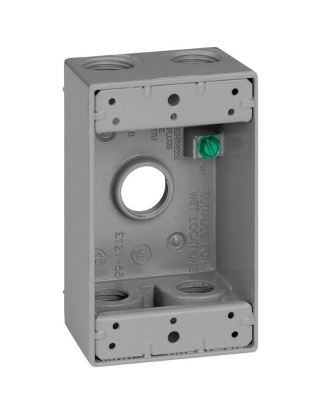 Caja 1-Gang 5 Agujeros Sigma Electric 14.5 cm Gris