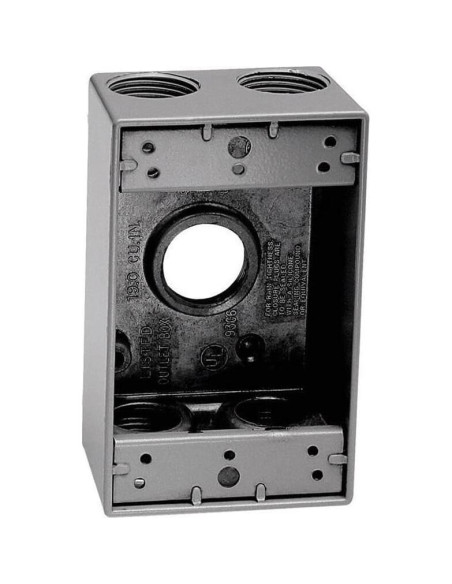 Caja 1-Gang 5 Agujeros Sigma Electric 14.5 cm Gris