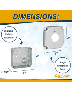 Kit Caja Eléctrica Metal 4x4'' Airmont 20A 16 Salidas 2