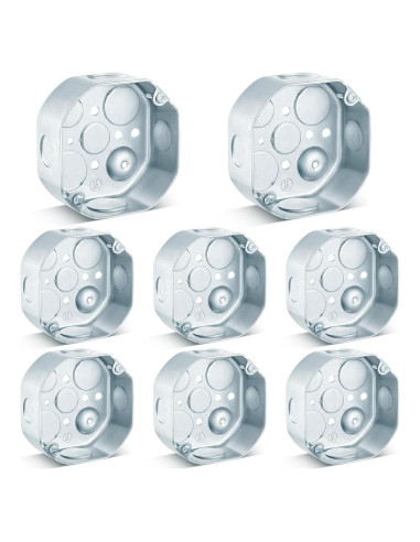 8 Cajas de Conexiones Eléctricas Metálicas Copkim 10,16x3,81cm