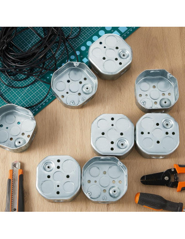 8 Cajas de Conexiones Eléctricas Metálicas Copkim 10,16x3,81cm