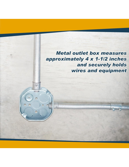 8 Cajas de Conexiones Eléctricas Metálicas Copkim 10,16x3,81cm