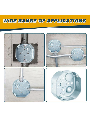 8 Cajas de Conexiones Eléctricas Metálicas Copkim 10,16x3,81cm