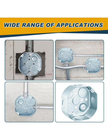 8 Cajas de Conexiones Eléctricas Metálicas Copkim 10,16x3,81cm
