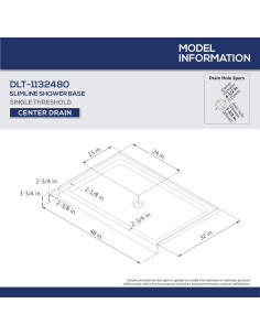 Base de Ducha DreamLine SlimLine 48x32 cm Biscuit DLT-1132480-22 2