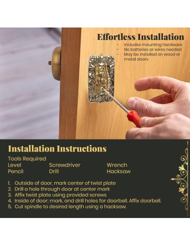 Timbre de Puerta Antiguo A29 Lacado Pulido Vintage