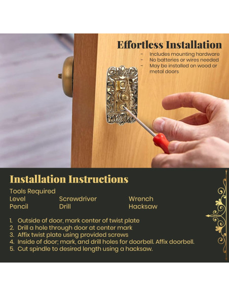 Timbre de Puerta Antiguo A29 Lacado Pulido Vintage