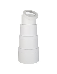 Cajas Redondas para Flores Oairse - Juego de 4 Blancas