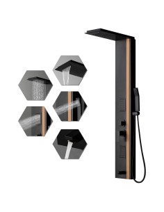 Panel de Ducha BWE 5 en 1 Acero Inoxidable Negro