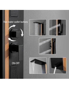 Panel de Ducha BWE 5 en 1 Acero Inoxidable Negro 2