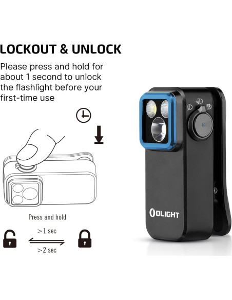 Linterna OLIGHT Oclip Pro EDC Recargable 500 Lúmenes Negra