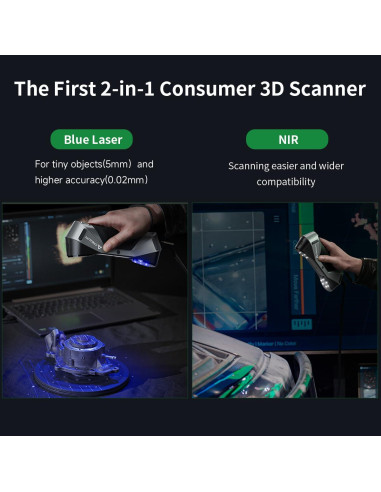 Escáner 3D Creality Raptor con Luz Azul y NIR 0.02mm