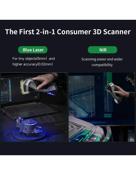 Escáner 3D Creality Raptor con Luz Azul y NIR 0.02mm
