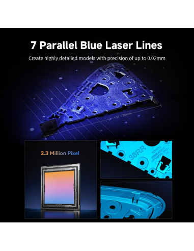 Escáner 3D Creality Raptor con Luz Azul y NIR 0.02mm