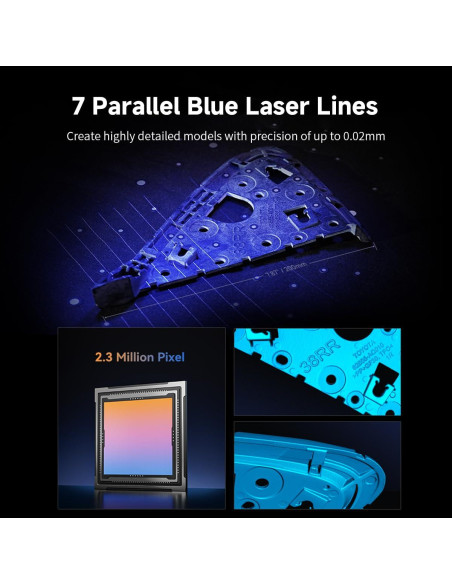 Escáner 3D Creality Raptor con Luz Azul y NIR 0.02mm