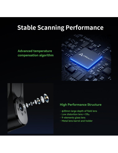 Escáner 3D Creality Raptor con Luz Azul y NIR 0.02mm
