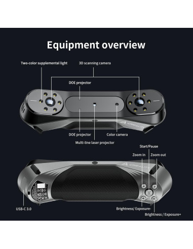 Escáner 3D Creality Raptor con Luz Azul y NIR 0.02mm