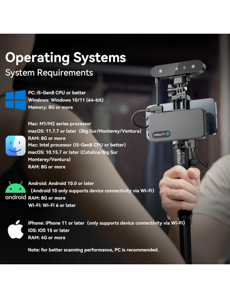 Escáner 3D Creality Ferret Pro con soporte giratorio 20cm