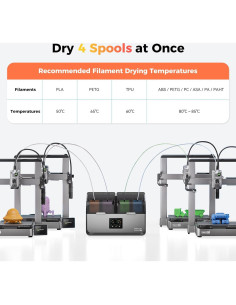 Secador de Filamento Creality Space Pi X4 4 Bobinas 85C 2