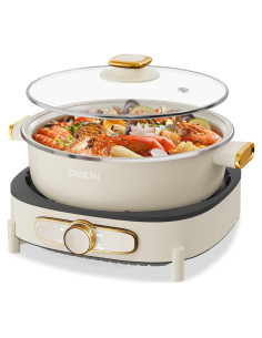 Olla eléctrica Dezin Shabu Shabu 5L con tapa de vidrio