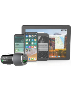 Cargador de Coche 33W Volt Plus Tech con 2 Cables USB-C y MicroUSB 2