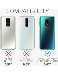 Funda Jeylly para Xiaomi Redmi Note 9 Pro con 2 Protectores 2