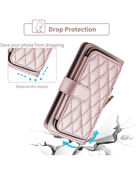 Funda billetera Furiet para Xiaomi Redmi Note 10 Pro Oro Rosa