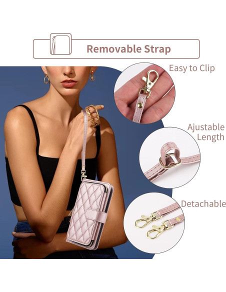 Funda billetera Furiet para Xiaomi Redmi Note 10 Pro Oro Rosa