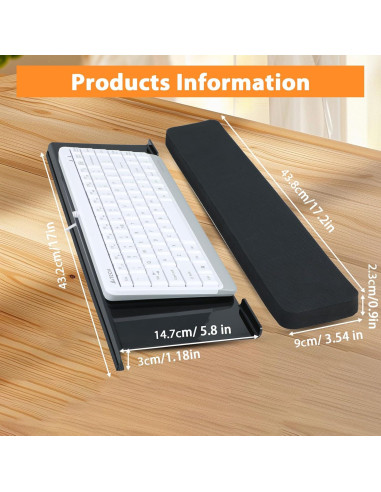 Soporte de Teclado Ergonómico Dimeho con Reposamuñecas