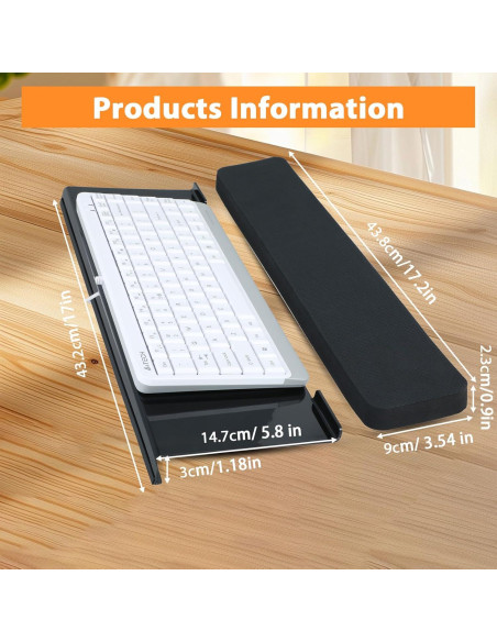 Soporte de Teclado Ergonómico Dimeho con Reposamuñecas