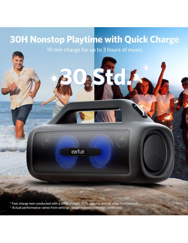 Altavoz Bluetooth EarFun UBOOM X 80W Estéreo IP67 RGB 30H