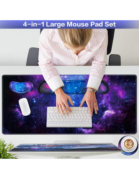 Alfombrilla de Ratón Ergonómica QOMOLAMA 90x40 cm 4-en-1