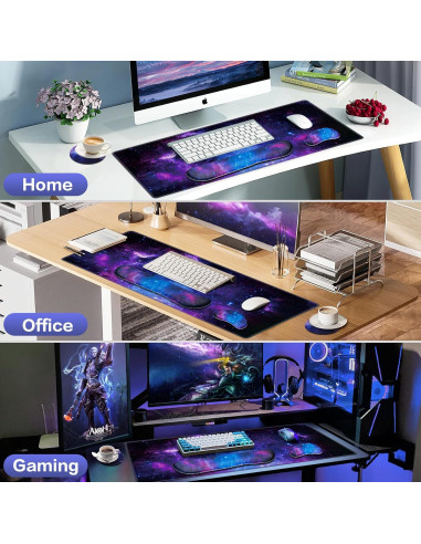 Alfombrilla de Ratón Ergonómica QOMOLAMA 90x40 cm 4-en-1