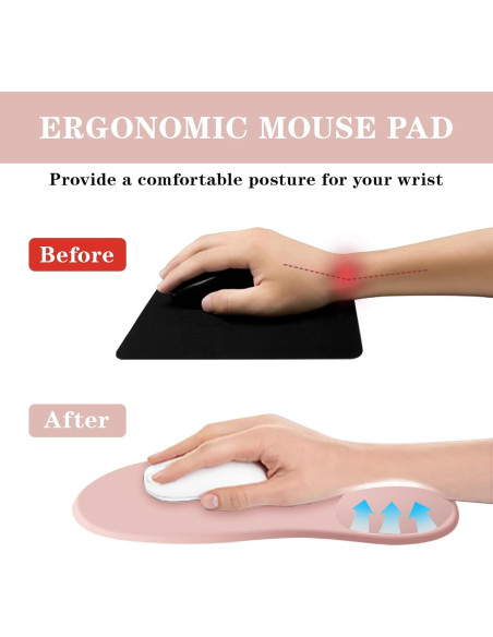 Alfombrilla de Ratón Ergonómica KEPUTAIER Rosa con Reposamuñecas